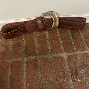 Women’s Cabi Brown Braided Leather Belt with gold details size L